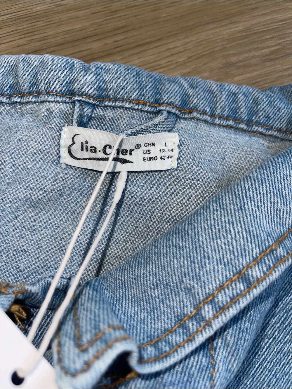 NWT Elia Cher Women's Oversized Denim Jacket - Blue - Size L - Picture 3 of 6